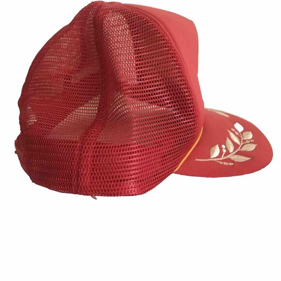 VTG Hawaii Maui Trucker Hat Red White Snapback Embroidered Leaf Foam Mesh Rope - Picture 4 of 9
